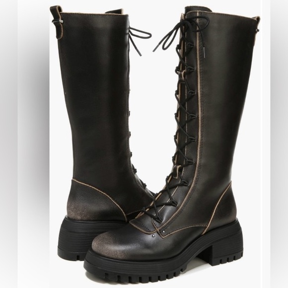Franco Sarto Black ‘Jasper’ Lace-Up Boots - Picture 1 of 15